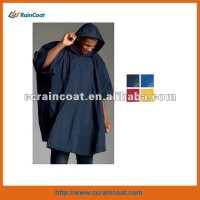 New design black hooded pvc rain ponchos