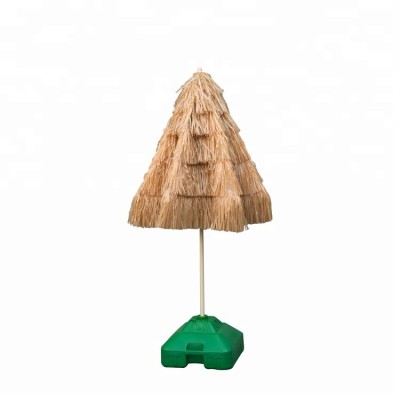 2019 hot sale thatch tiki PP straw outdoor grass beach umbrella with tassels