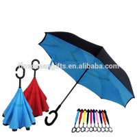 23 inches Fasion upside down straight umbrella with C handle and custom logo print for Car/promotional