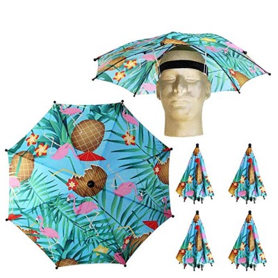 Customer's private logo printed foldable hat head shape umbrella hat for outdoor