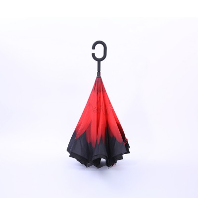 Portable parasol creative double layer reverse c hook handle inverted umbrella