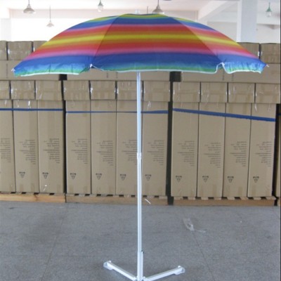 Rainbow color aluminum rib beach wind resistant patio umbrella parasol