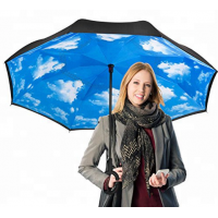 Drop free automatic car window friendly inside out kazbrella inverted reverse umbrella