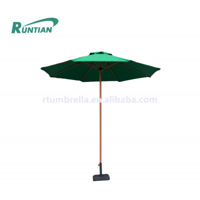 Custom logo outdoor leisure ways wooden cantilever patio garden sun umbrella parasol