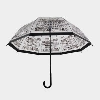 auto dome clear transparent straight umbrella with custom printed